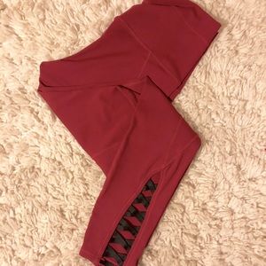 Red and black lulu lemon leggings, NEW